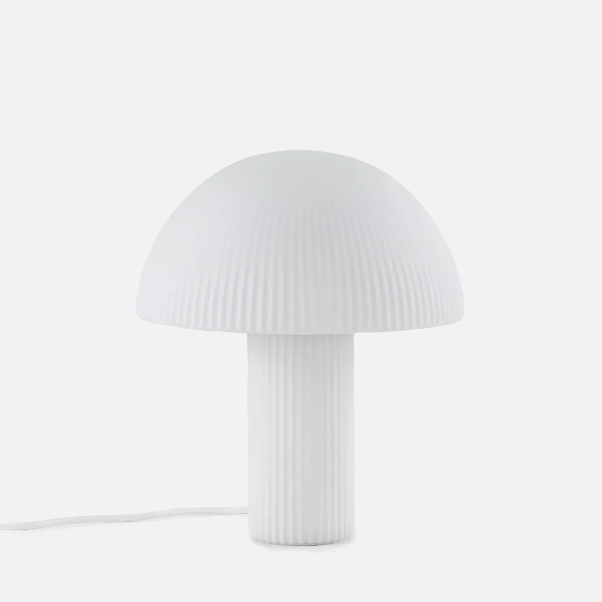 Lampe Champignon, Verre Opalin Strié H29cm Loulou