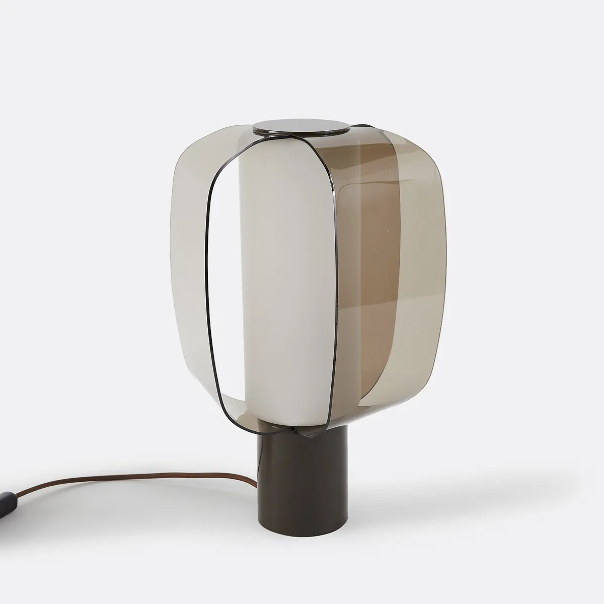 Lampe À Poser, En Plexiglass, Verre Opalin Et Métal Fer, MELIA