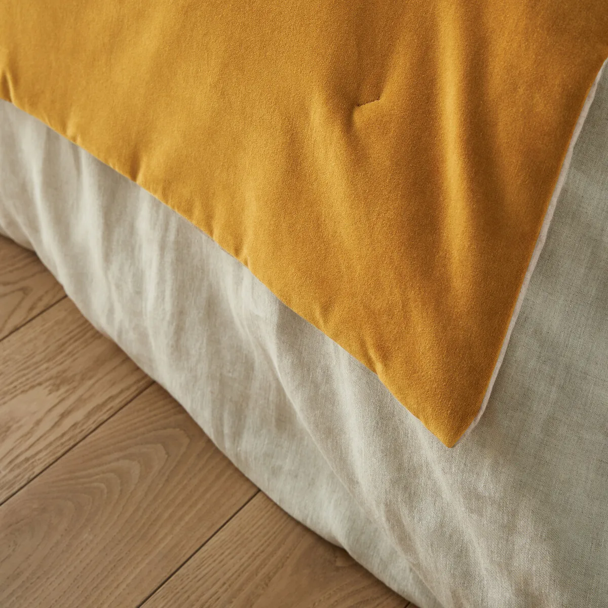 Edredon Matelassé Velours Coton Lin Uni, Velvet — vue 3