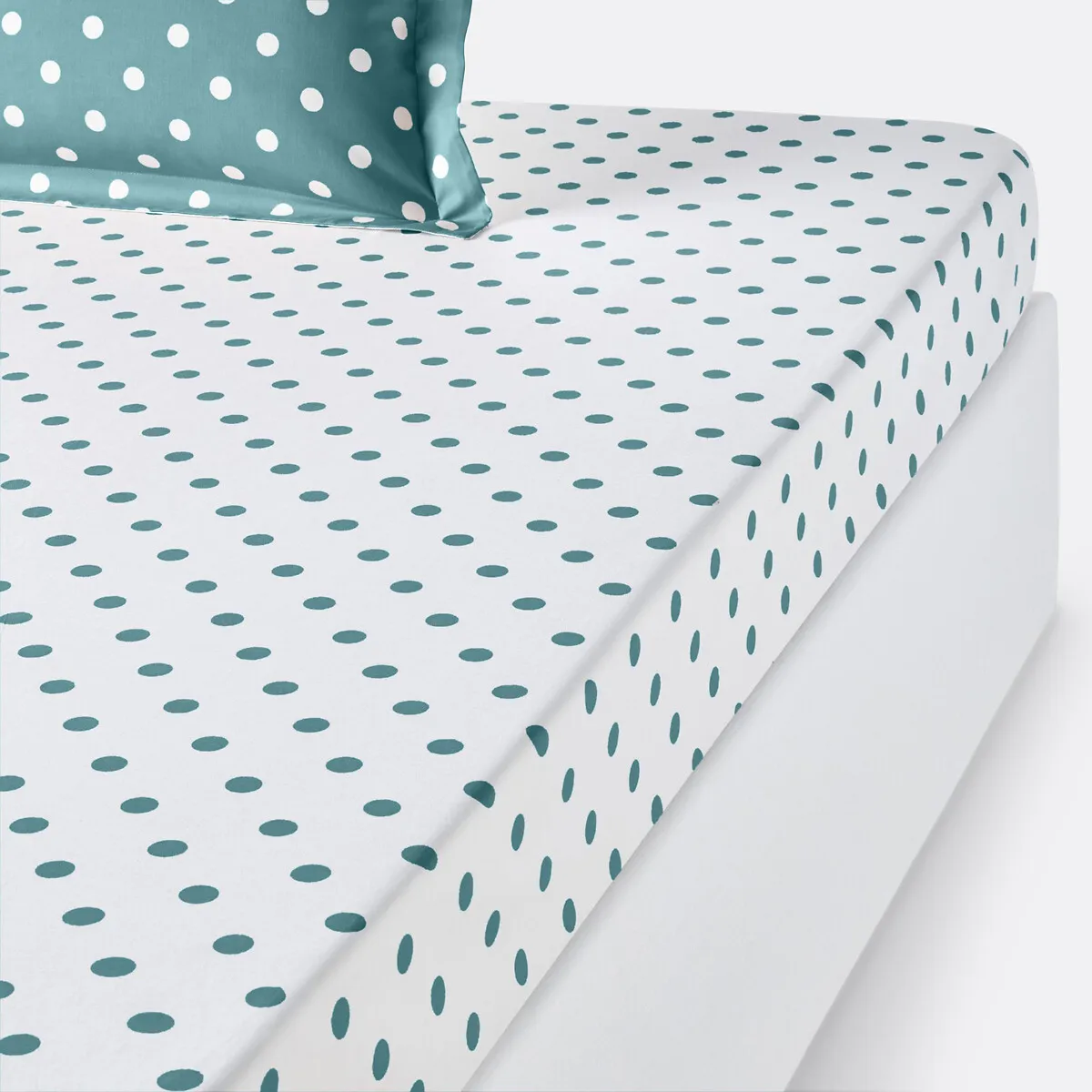 Drap Housse Pur Coton Imprimé Pois, Clarisse