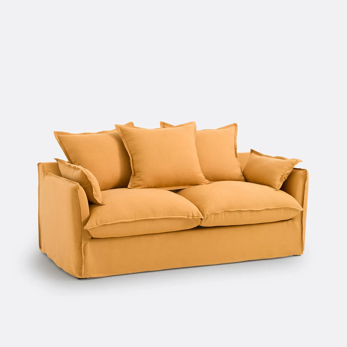 Canapé Convertible, 2 Ou 3 Places, Déhoussable, Lin Froissé, ODNA — vue 3