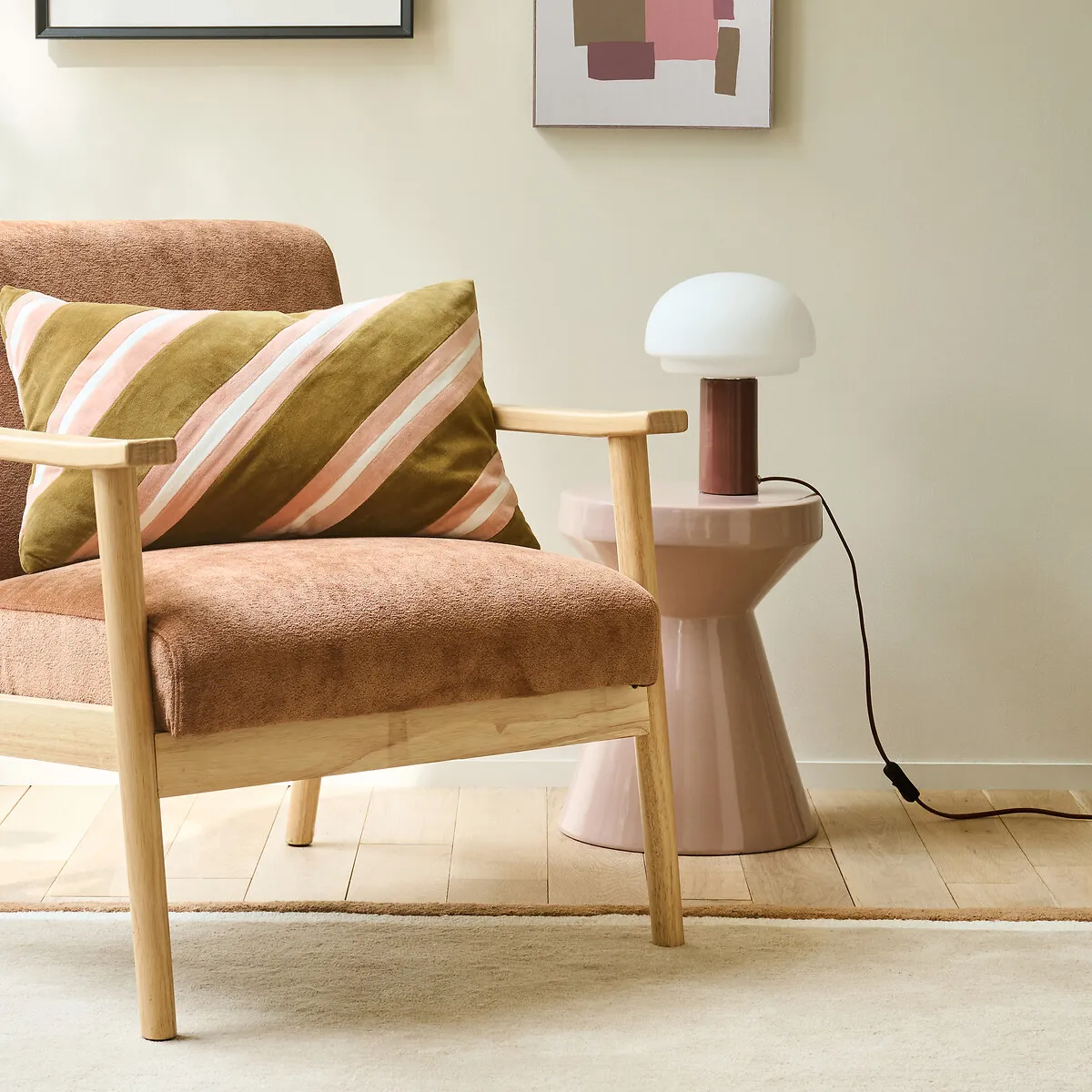 Lampe Opaline Et Métal Fer H27,5 Agathilda — vue 3