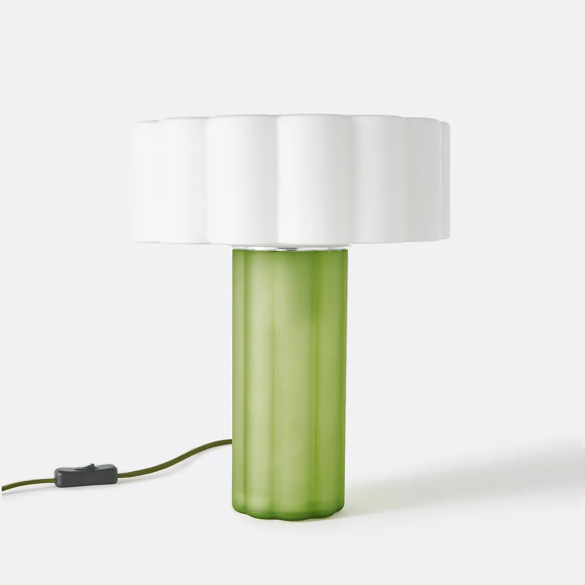 Lampe À Poser, En Verre Coloré Et Opaline, JUSTYNA