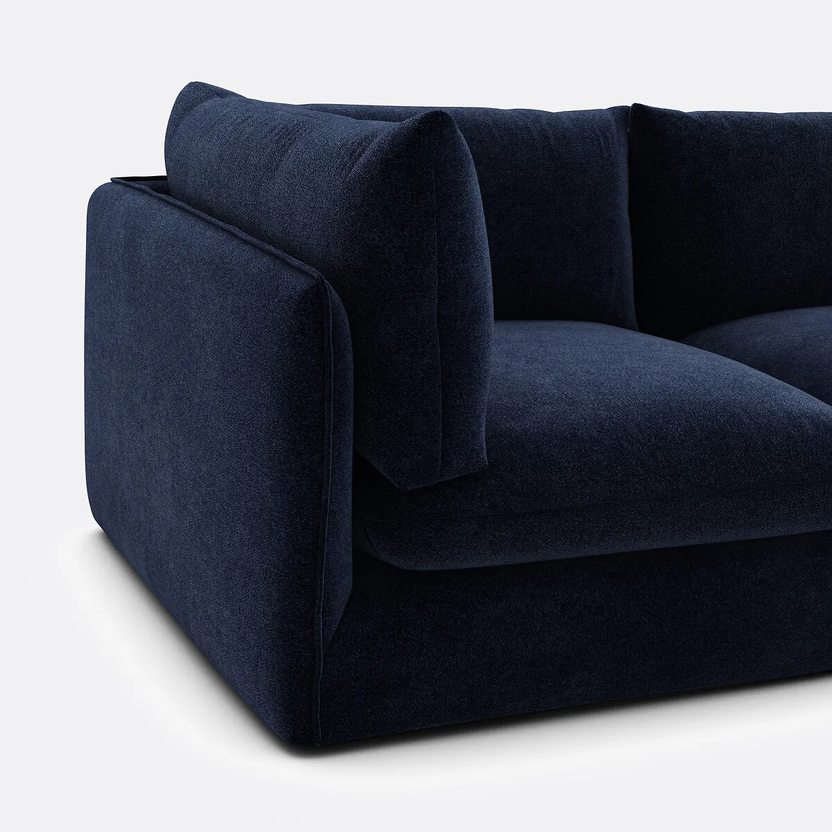 Canapé Modulable 3 Places Avec Pouf, En Polyester Chiné, MALO — vue 3