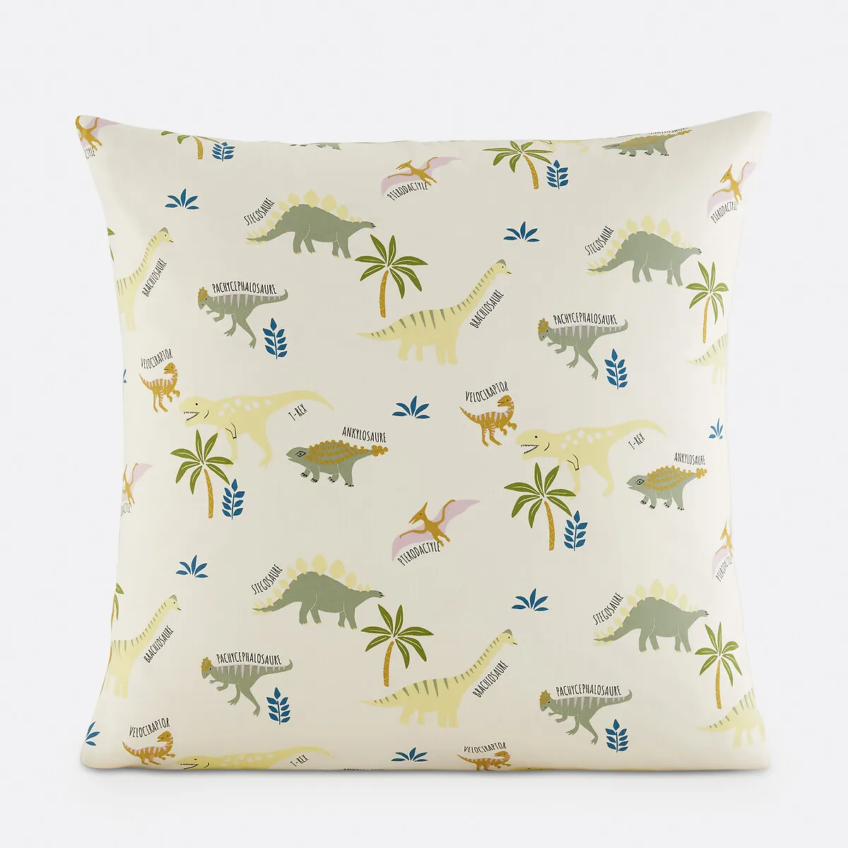 Taie D'oreiller Enfant, En Coton Biologique, Imprimé Dinosaures, ALNIS