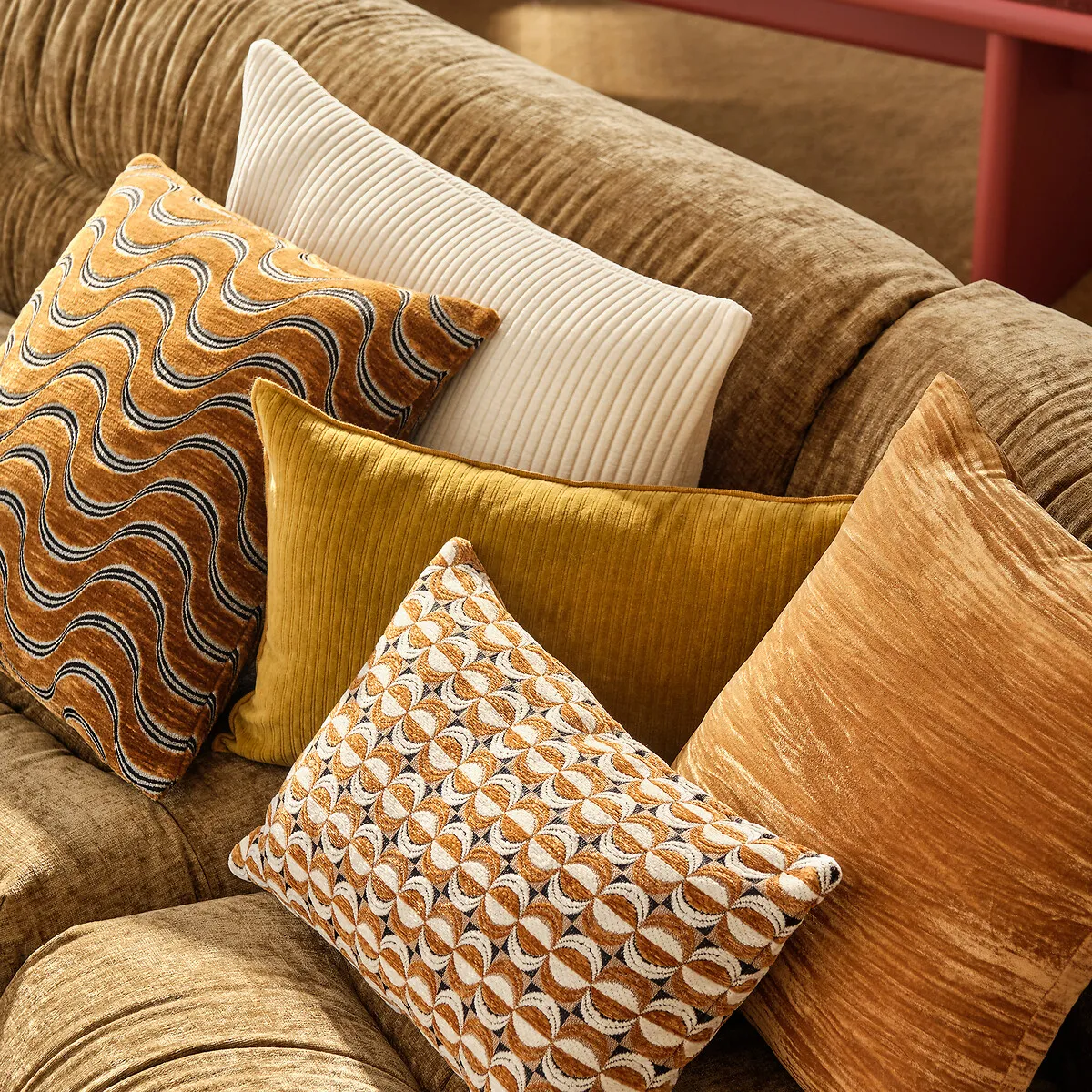 Housse De Coussin 45 X 45 Cm, En Velours Ciselé, MILO — vue 3