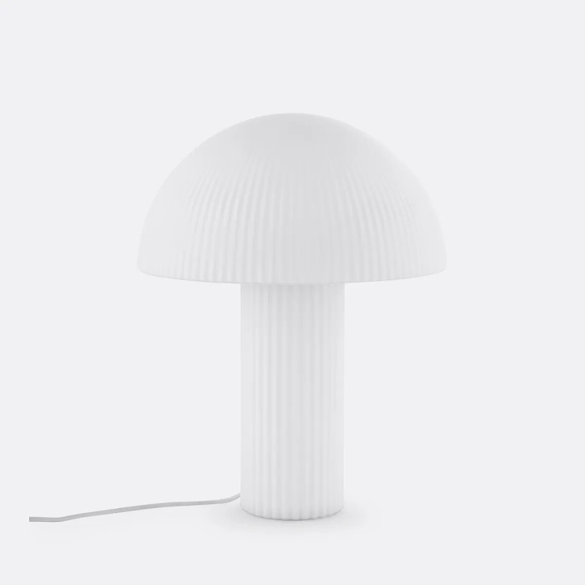Lampe Champignon Verre Opalin Strié H41,7 Cm, LOULOU