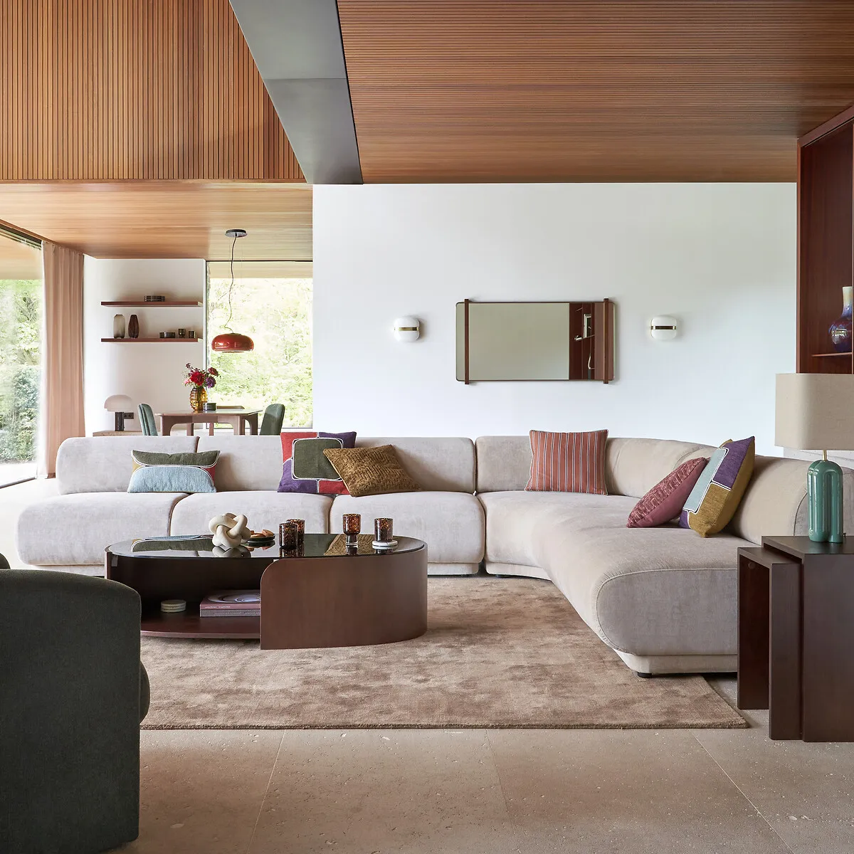 Banquette Modulable Velours Texturé, Teide — vue 3