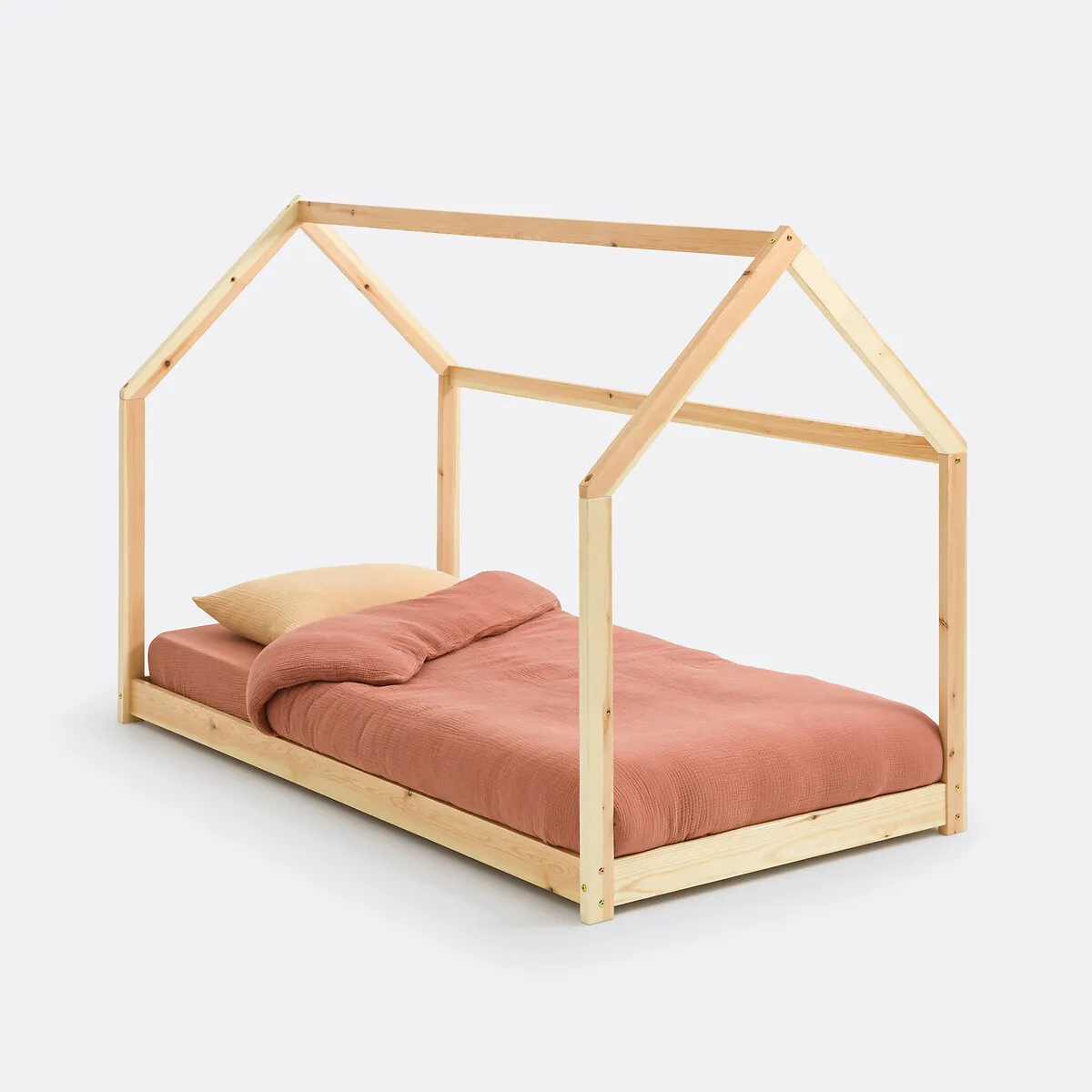 Lit Cabane En Pin Massif Avec Sommier, Archi