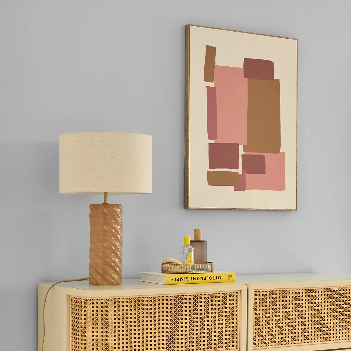 Lampe À Poser Céramique Et Lin, Dehen — vue 3