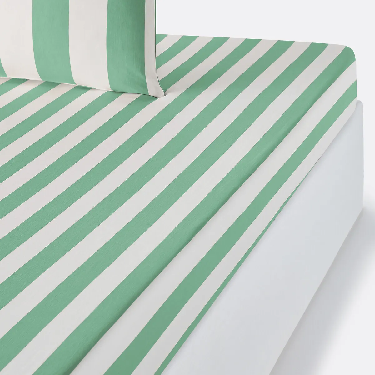 Drap-housse En Coton Bonnet 25 Cm, HENDAYE VERT