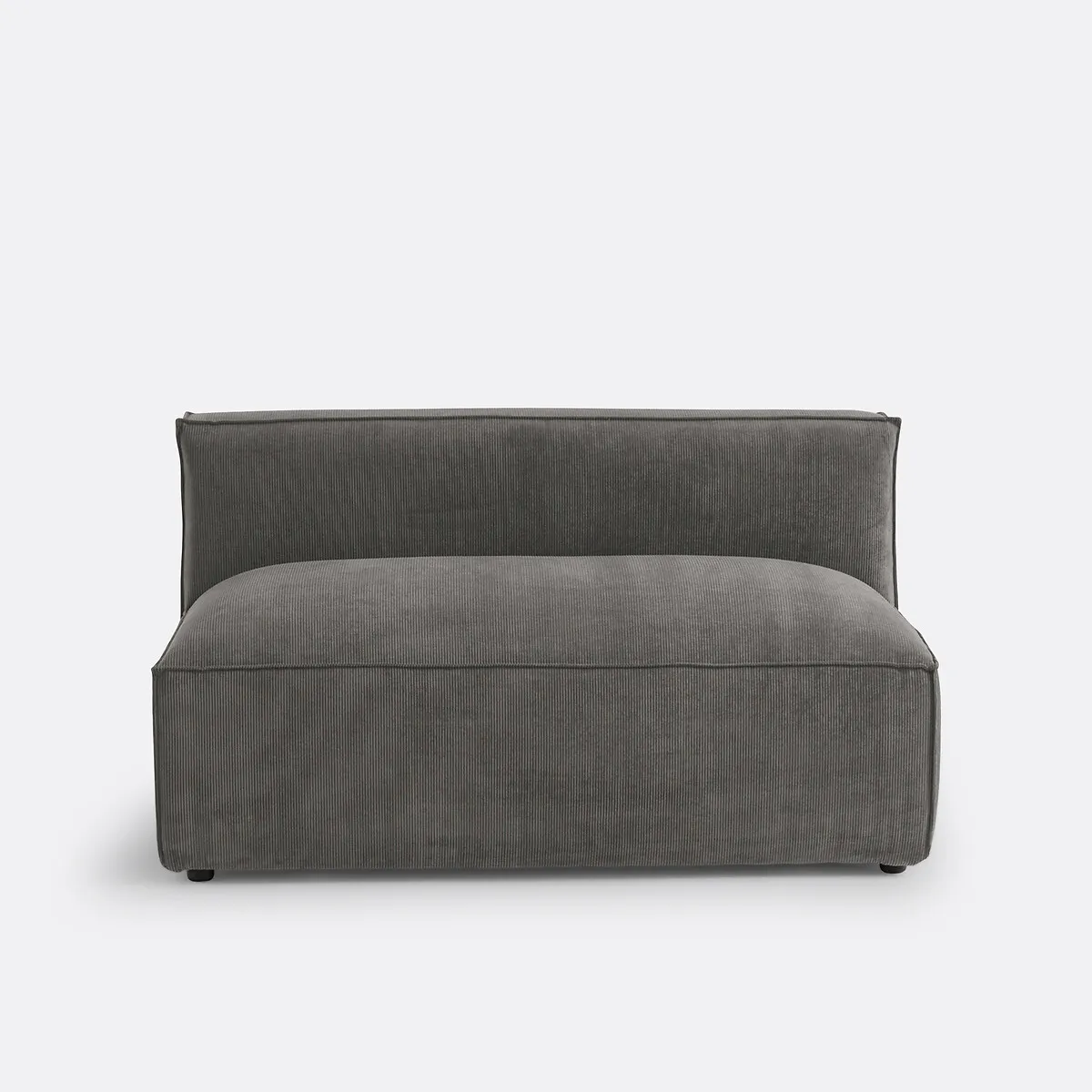 Elément Banquette Pour Canapé Modulable, 2 Places, En Velours Fines Côtes, SEVEN
