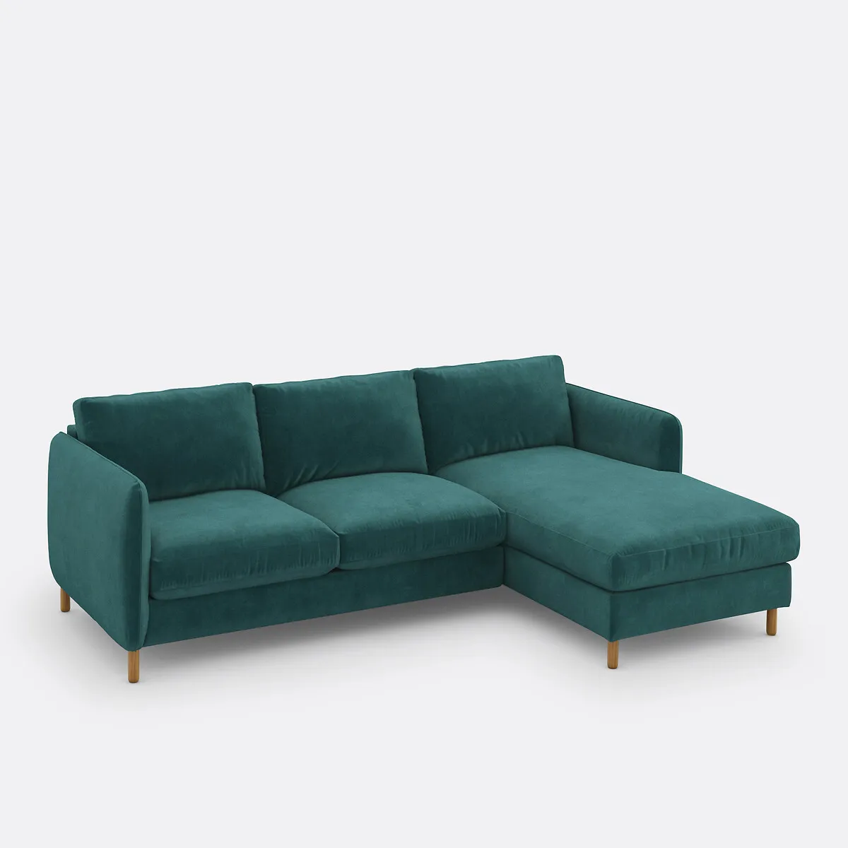 Canapé D'angle Droit, Convertible, 4 Places, En Velours, LOMÉO — vue 3