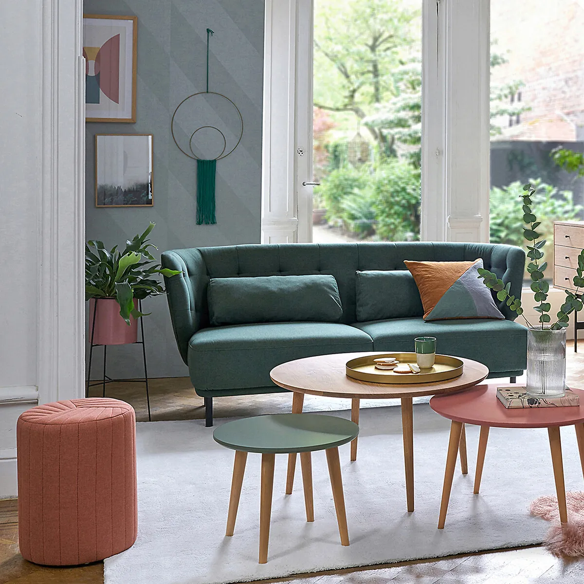 Pouf Cylindrique Surpiqué, Jimeo — vue 3