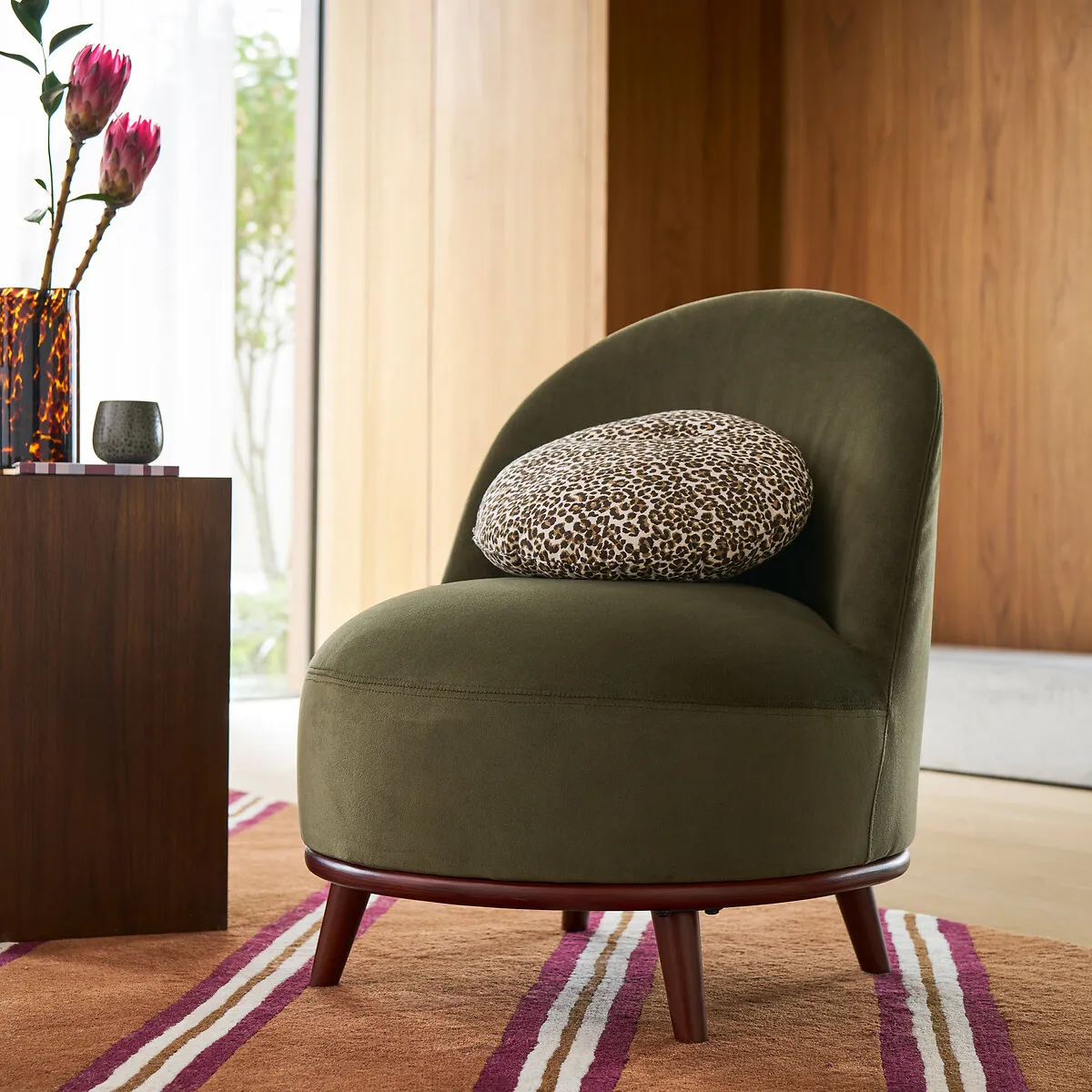 Fauteuil Lounge Velours, Luly — vue 3
