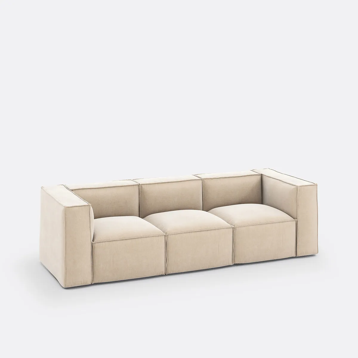 Canapé Modulable, 3 Places, En Velours Côtelé Vintage, SEVEN — vue 3