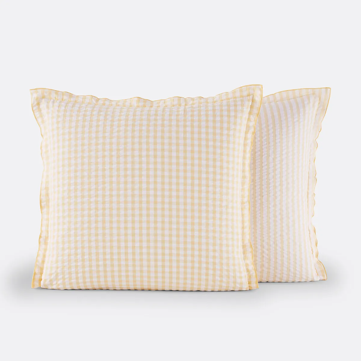 Taie D'oreiller Coton Seersucker, COTTAGE JAUNE — vue 3