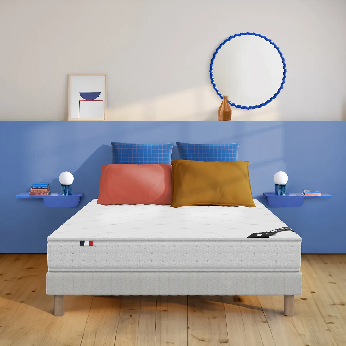Matelas Mousse HR 40 Kg/m3, Soutien Très Ferme, Accueil Moelleux, Traité Non Feu