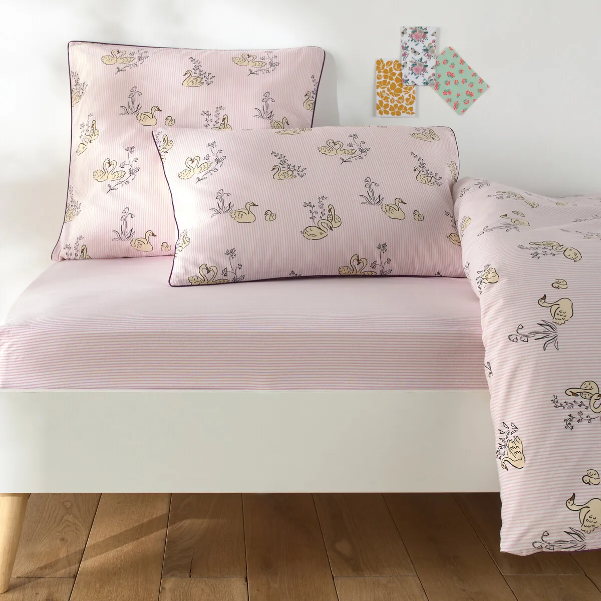 Drap-housse Enfant 50% Coton Lavé Recyclé, Swan