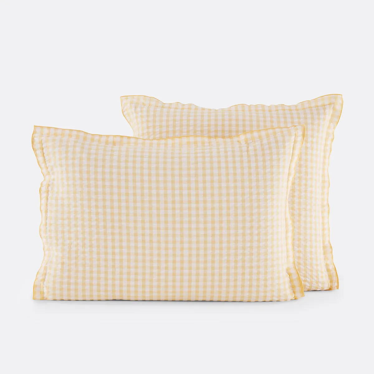 Taie D'oreiller Coton Seersucker, COTTAGE JAUNE