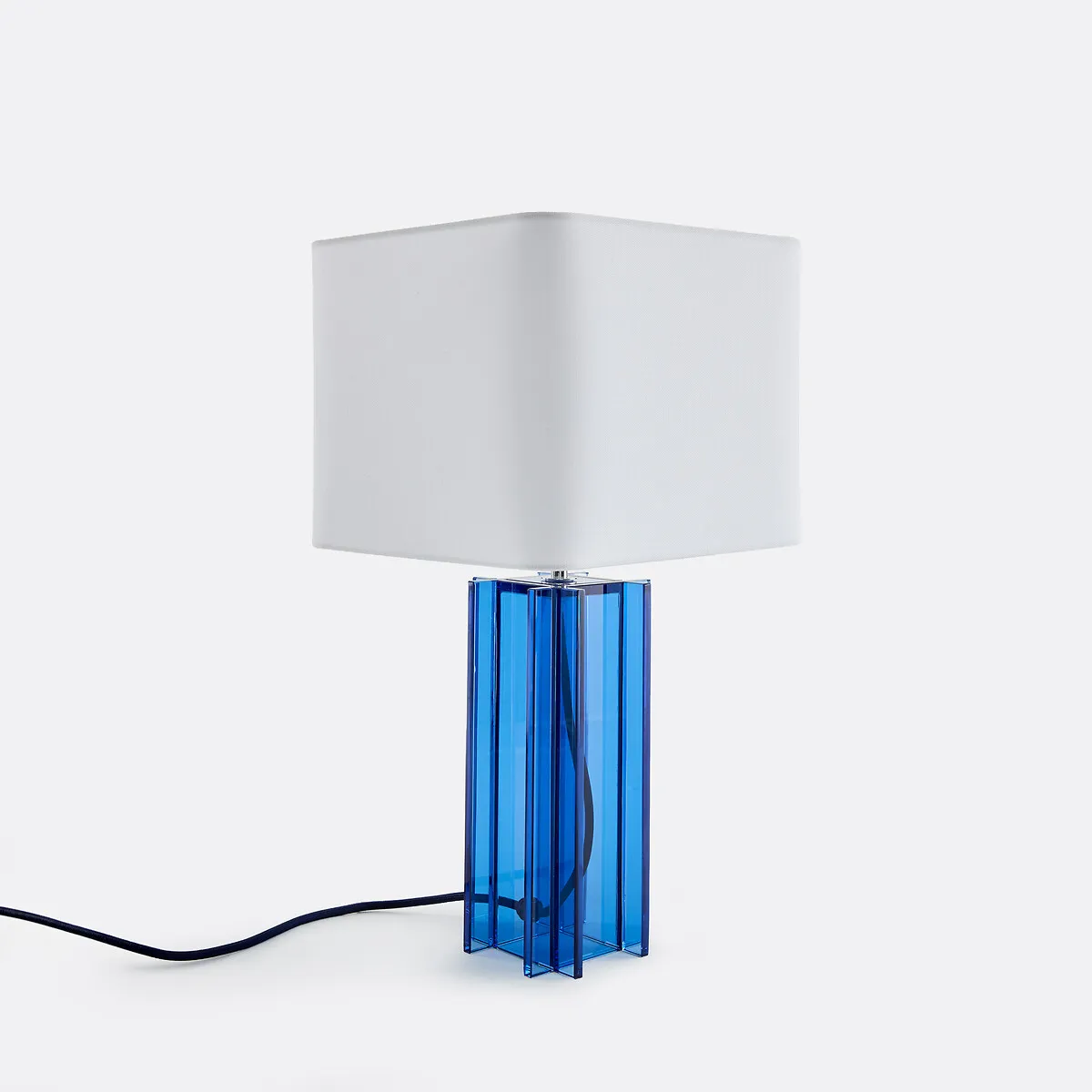 Lampe À Poser En Verre Coloré Et Lin, BIMO