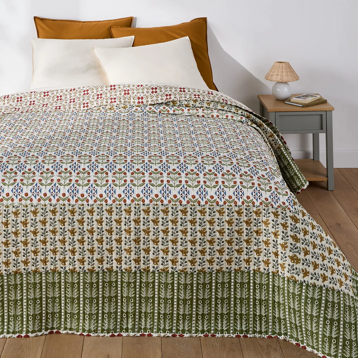 Dessus De Lit Matelassé Coton, Imprimé, Rosarius