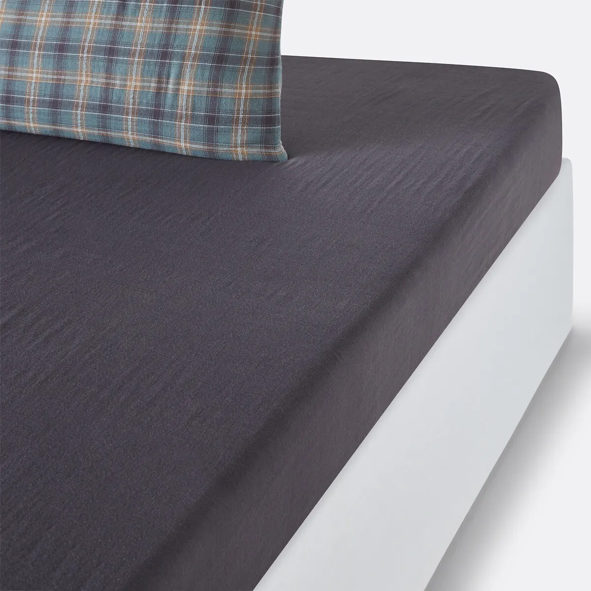 Drap Housse Uni, En Gaze De Coton, Bonnet 30 Cm, CHECK