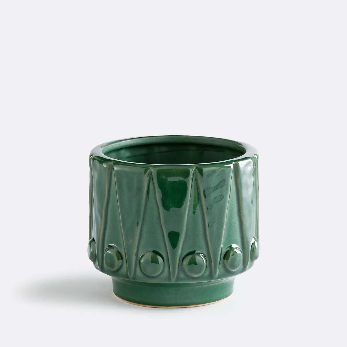 Cache-pot En Céramique Reliéfée, Diamètre 15 Cm, KYRIA