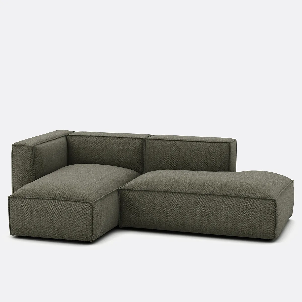 Canapé Modulable D'angle Gauche, En Tissu Texturé, SEVEN — vue 3