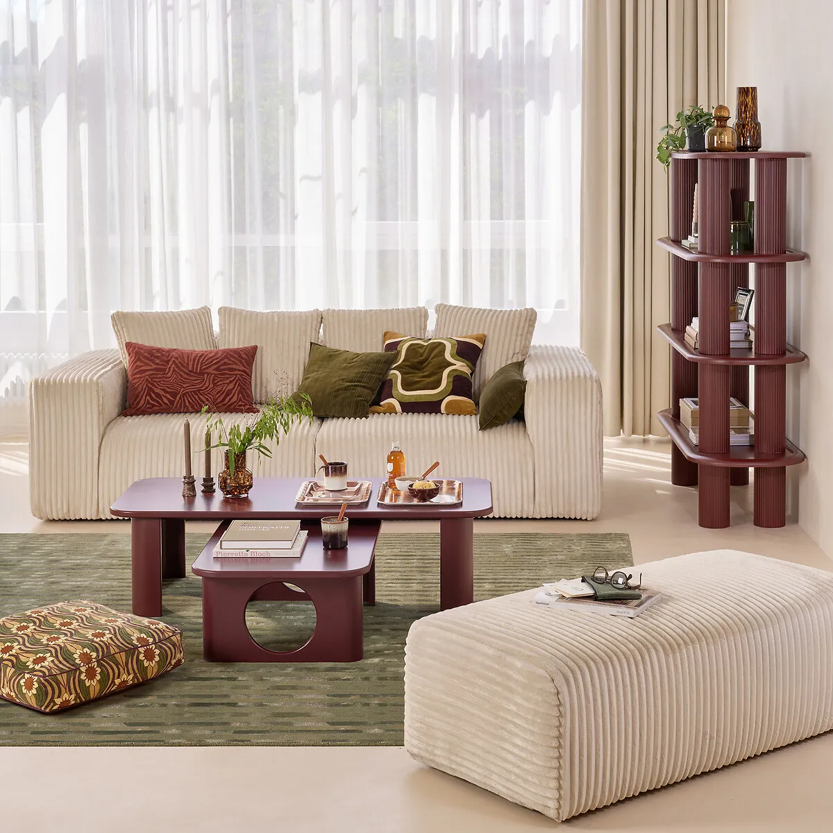 Pouf XL, En Velours Côtelé XL, LIORA — vue 3