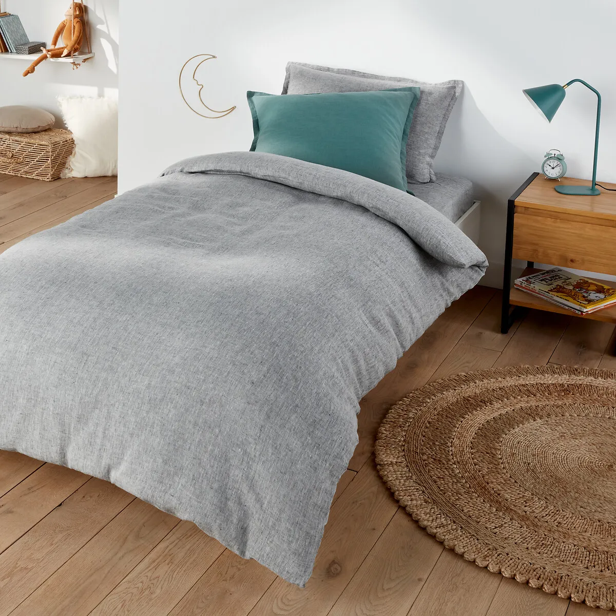 Drap Housse Enfant Lin Lavé, Bonnet 30cm, Linot — vue 3