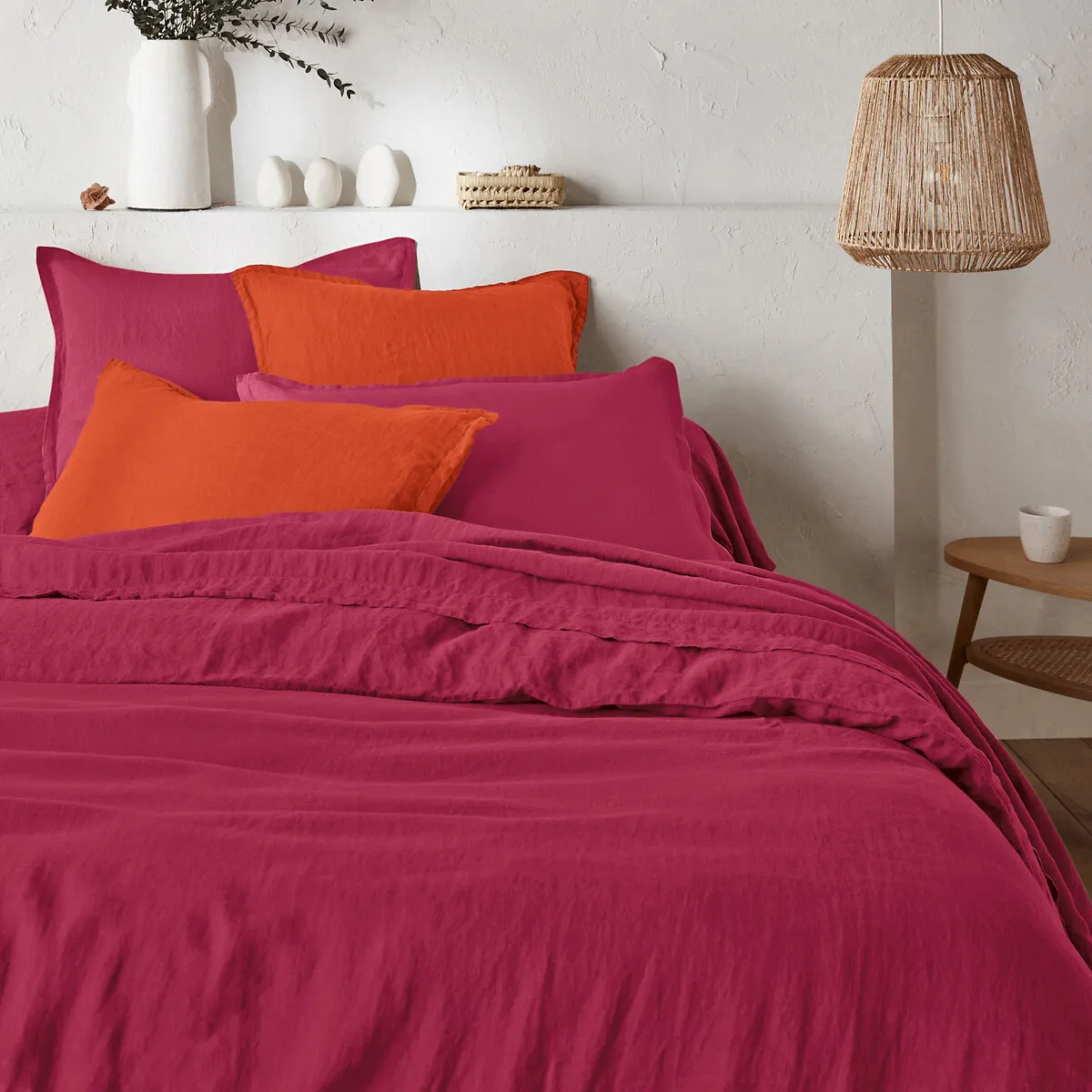 Drap Plat Uni En Lin Lavé, Linot — vue 3