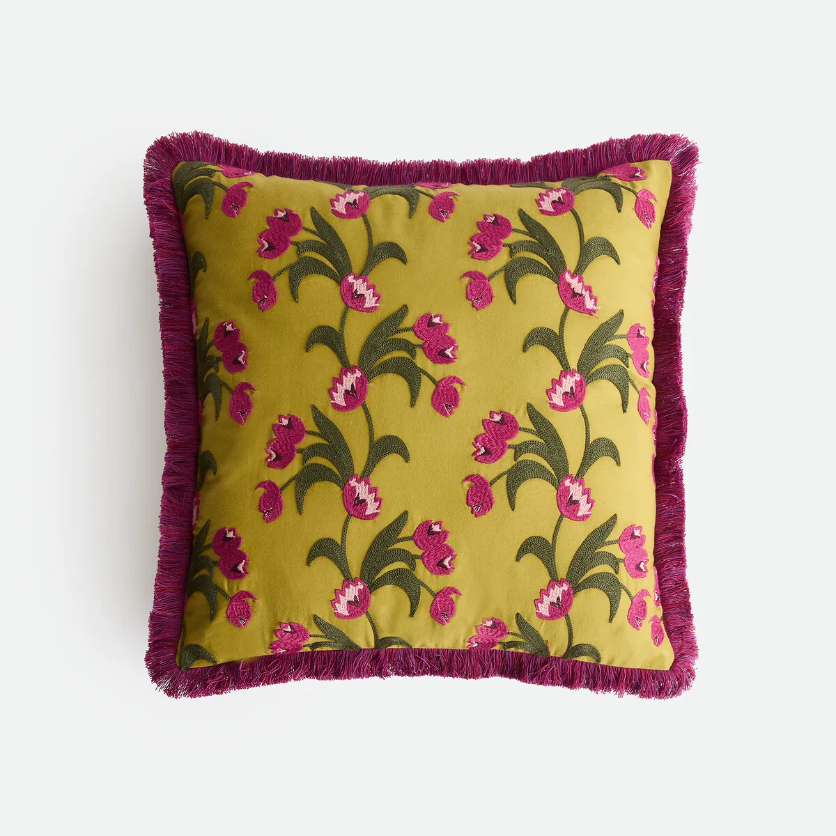 Housse De Coussin Coton, 45 X 45 Cm, Brodée, MILZI