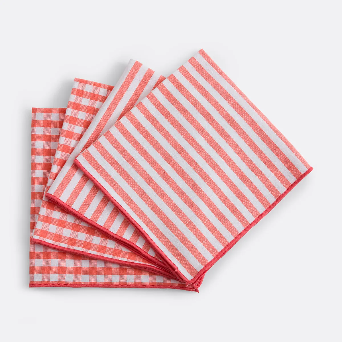 Lot De 4 Serviettes De Table, 30% Coton Recyclé, Tissé Teint, SOIZIC