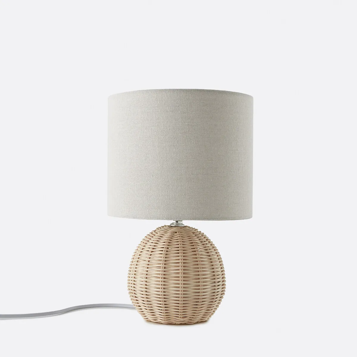 Lampe À Poser En Rotin Et Lin, HOREA