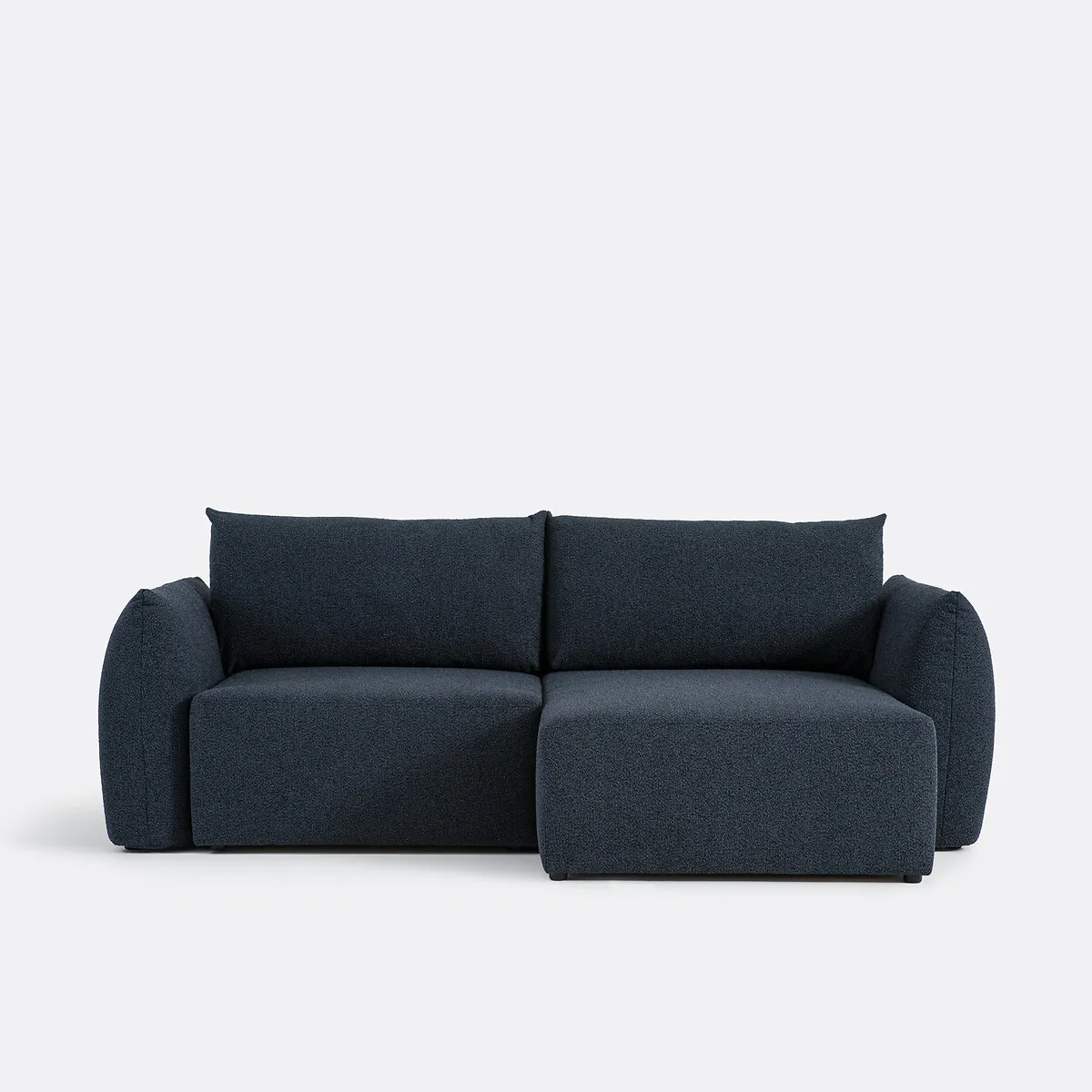 Canapé D'angle Convertible Avec Coffre, 3 Places, En Bouclette Fine, EDITH
