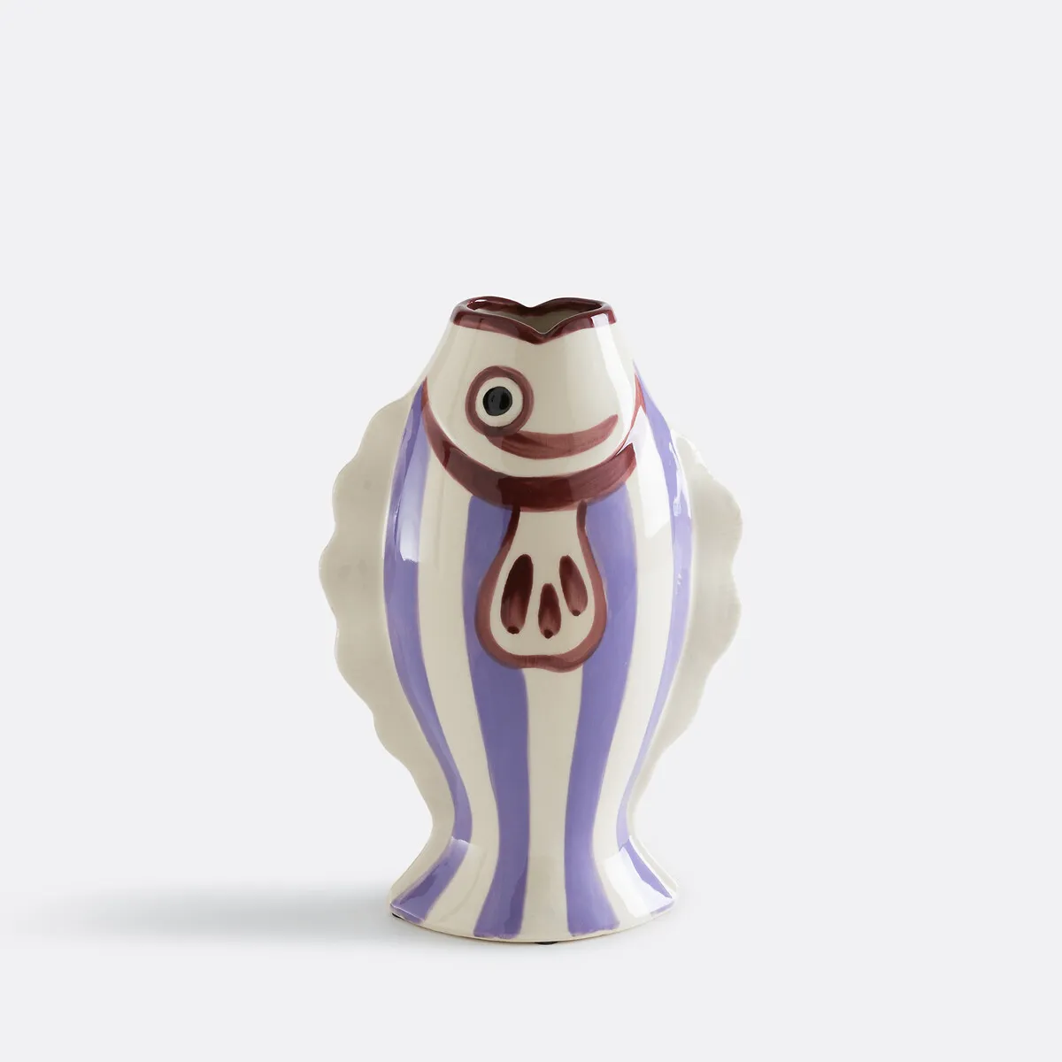 Vase Forme Poisson, En Céramique, Hauteur 31 Cm, FISKA