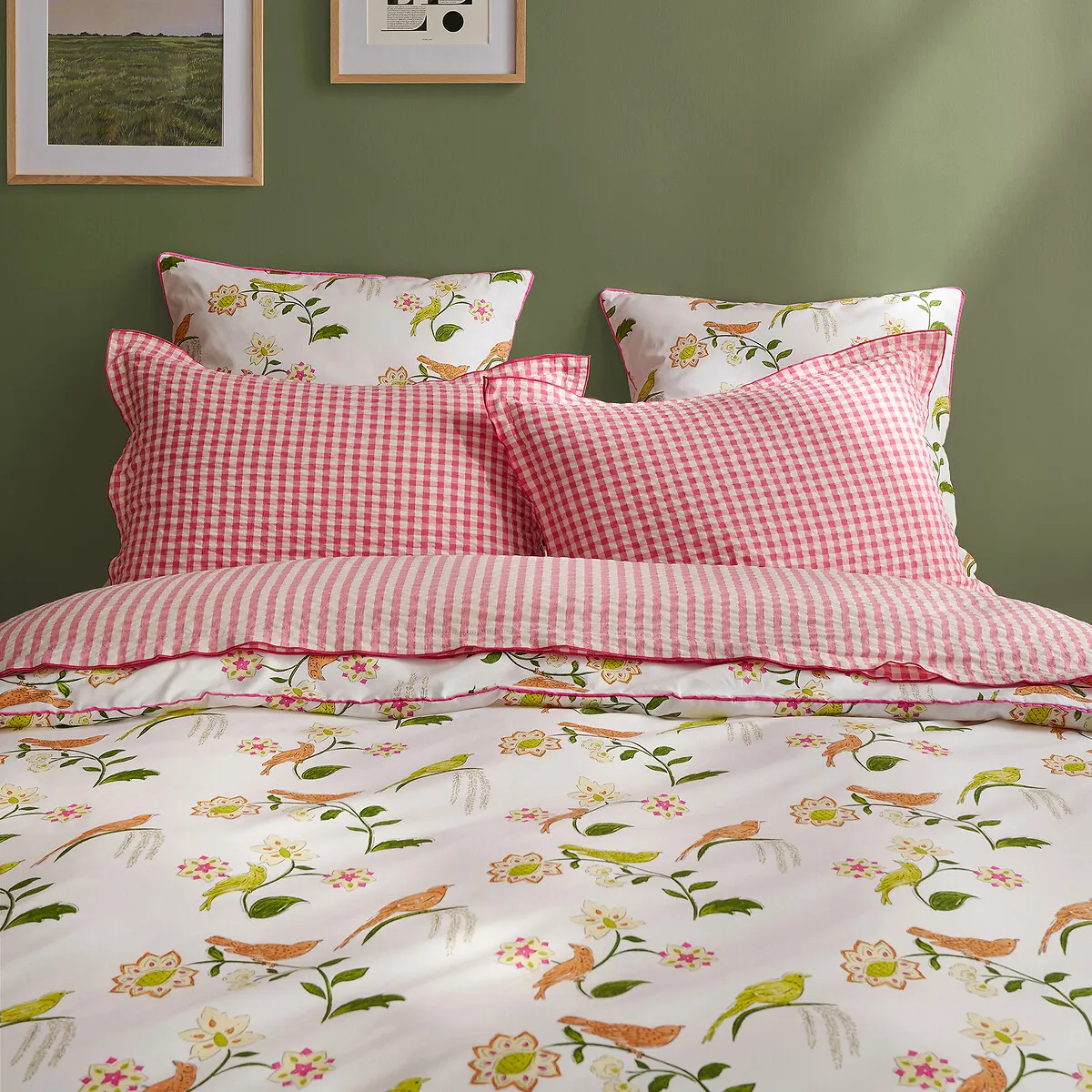Housse De Couette En Percale De Coton, Imprimé Oiseaux Et Fleurs, NORA — vue 3