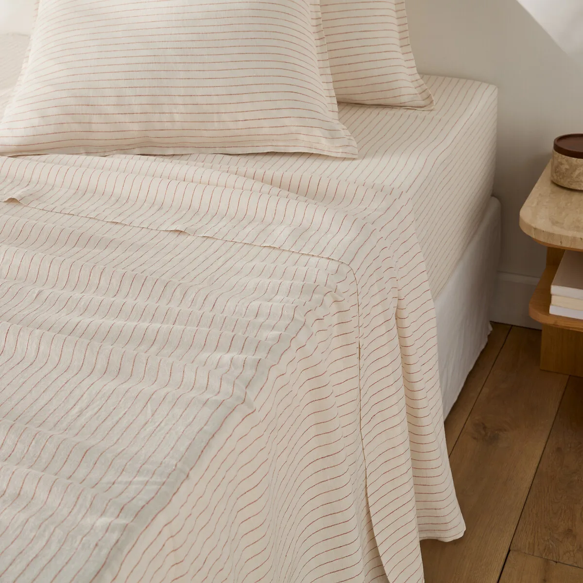Drap Plat Lin Lavé, Linot Rayé — vue 3