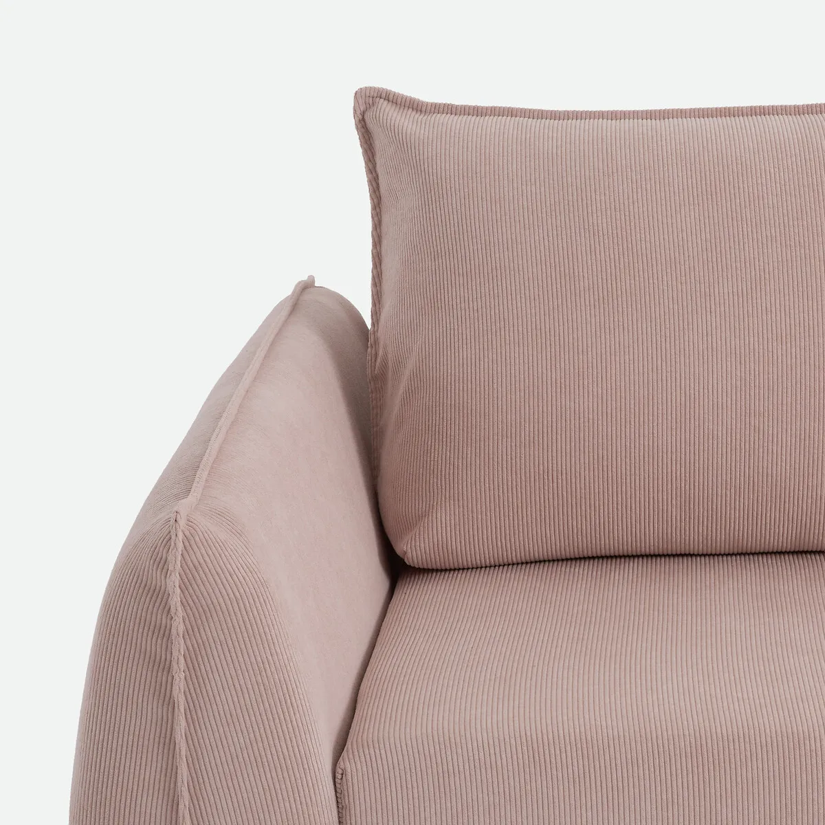 Fauteuil Droit Convertible, 1 Place, En Velours Côtelé Fines Côtes, TIKI — vue 3