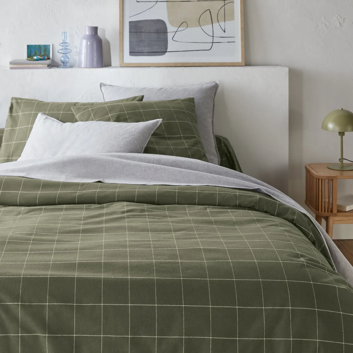 Housse De Couette Flanelle, Charlie Kaki