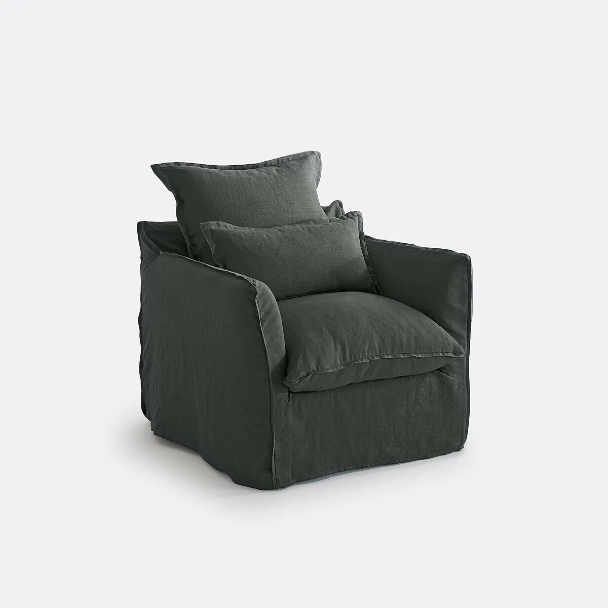 Fauteuil, Déhoussable, En Lin Froissé, ODNA