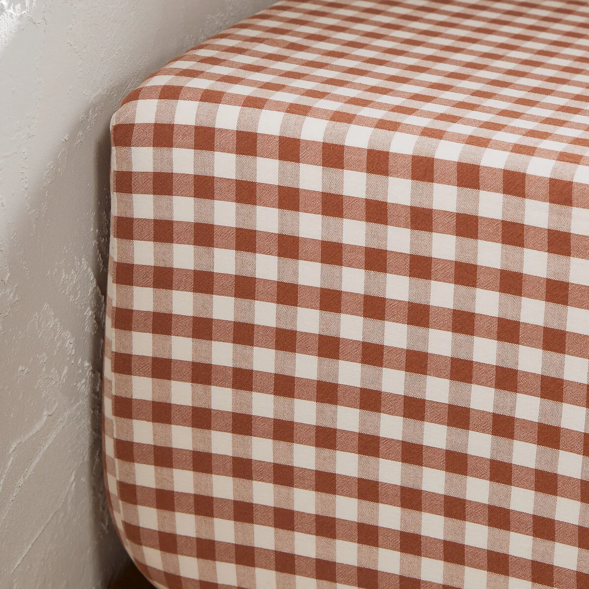 Drap Housse Coton Seersucker 30 Cm Cottage Caramel — vue 3