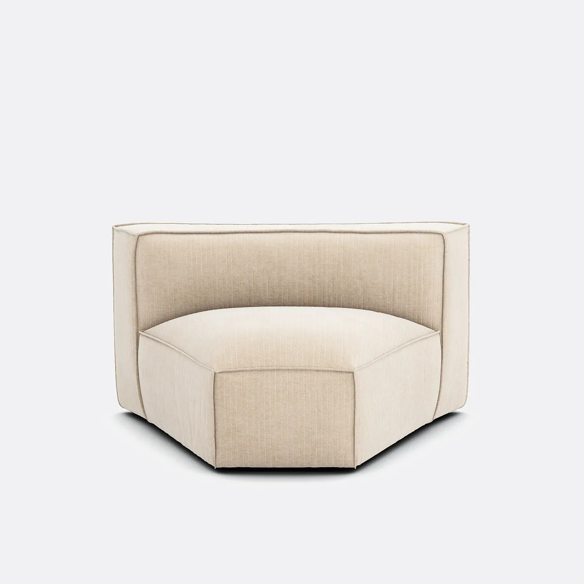 Elément D'angle Ouvert Pour Canapé Modulable, En Velours Côtelé Vintage, SEVEN