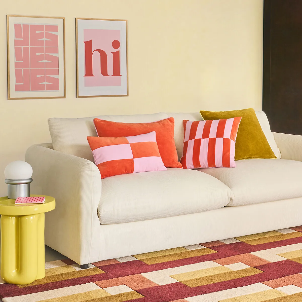 Housse De Coussin Bicolore Carrée 50x50 Cm, En Velours, GUSALI — vue 3