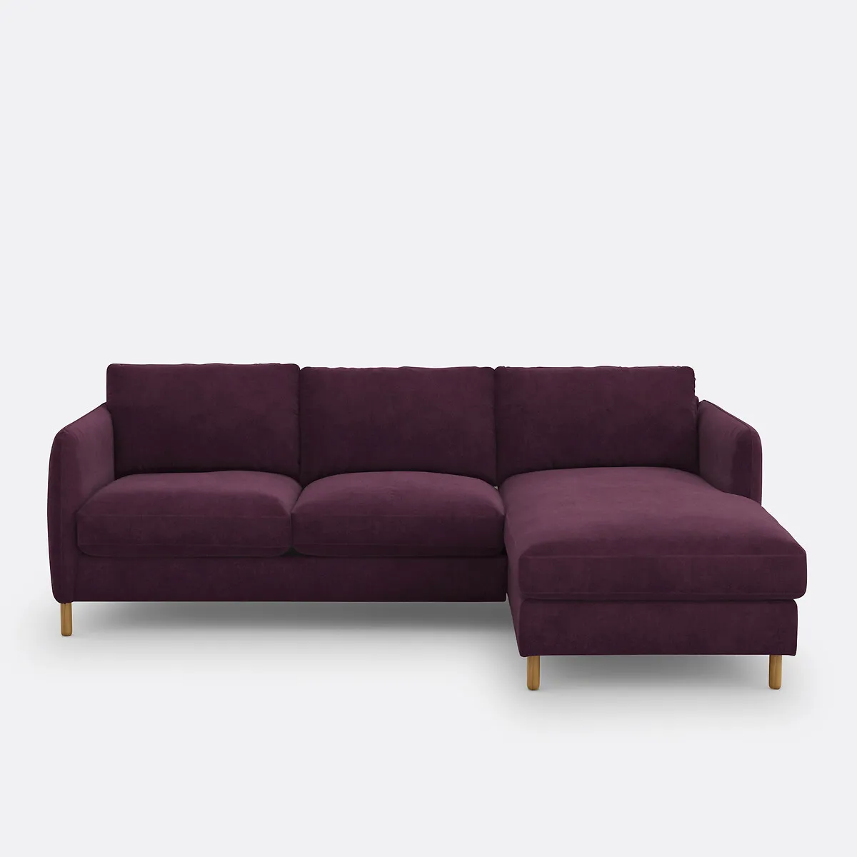 Canapé D'angle Droit, Convertible, 4 Places, En Velours, LOMÉO