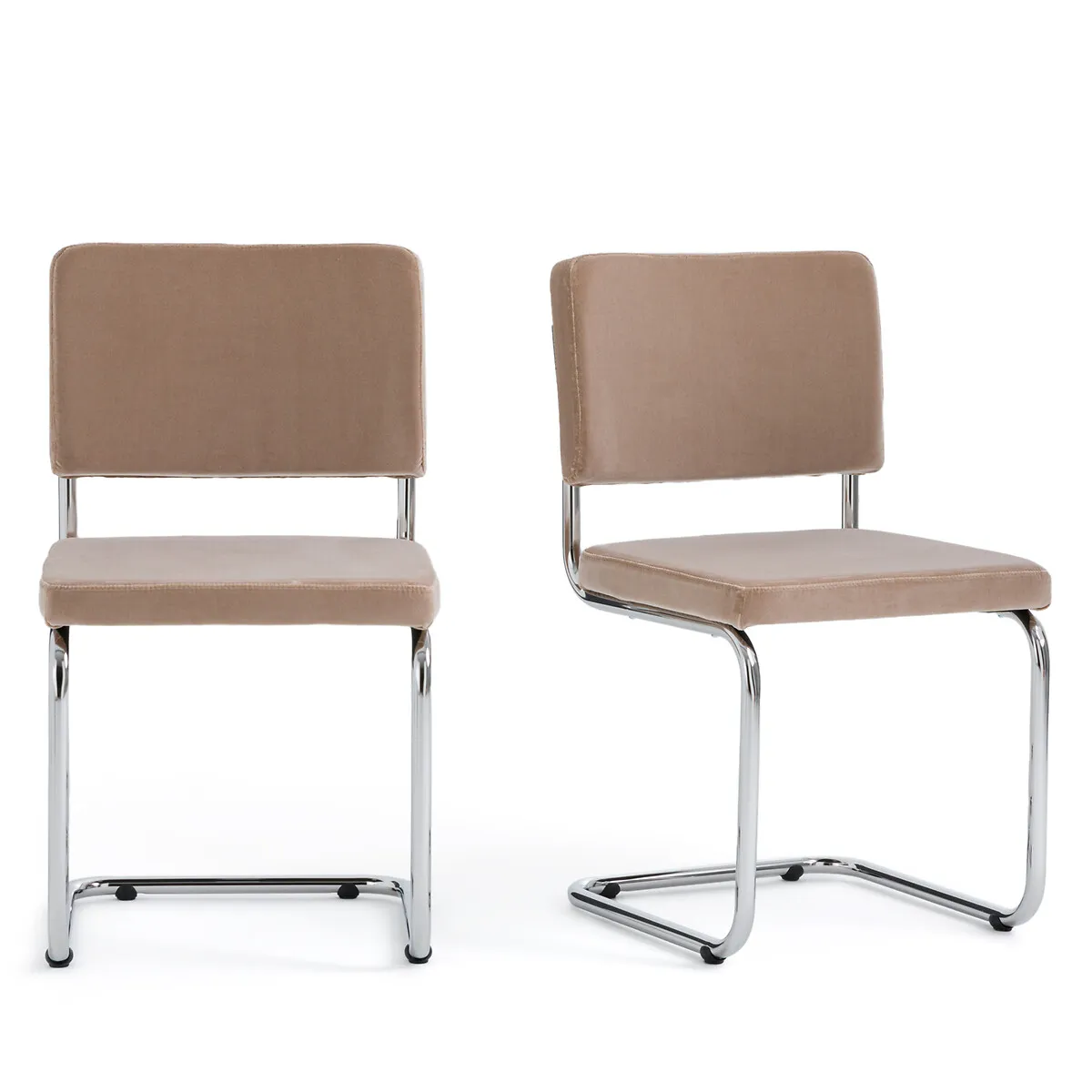Lot De 2 Chaises Cantilever En Velours, Sarva