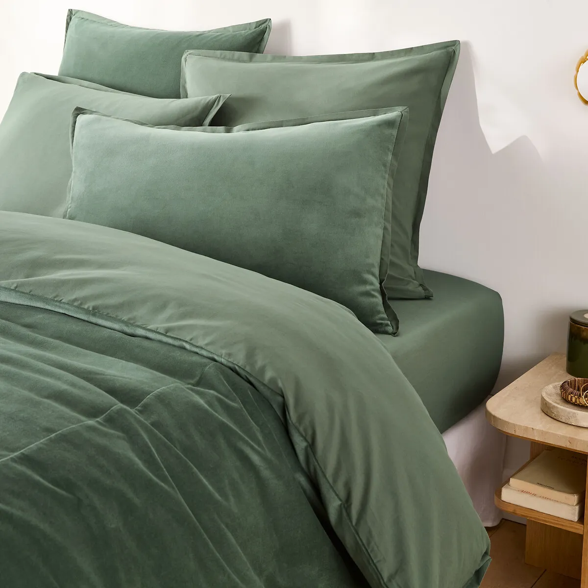 Drap-housse Uni, En Coton Lavé, Bonnet 30 Cm, NORIA — vue 3
