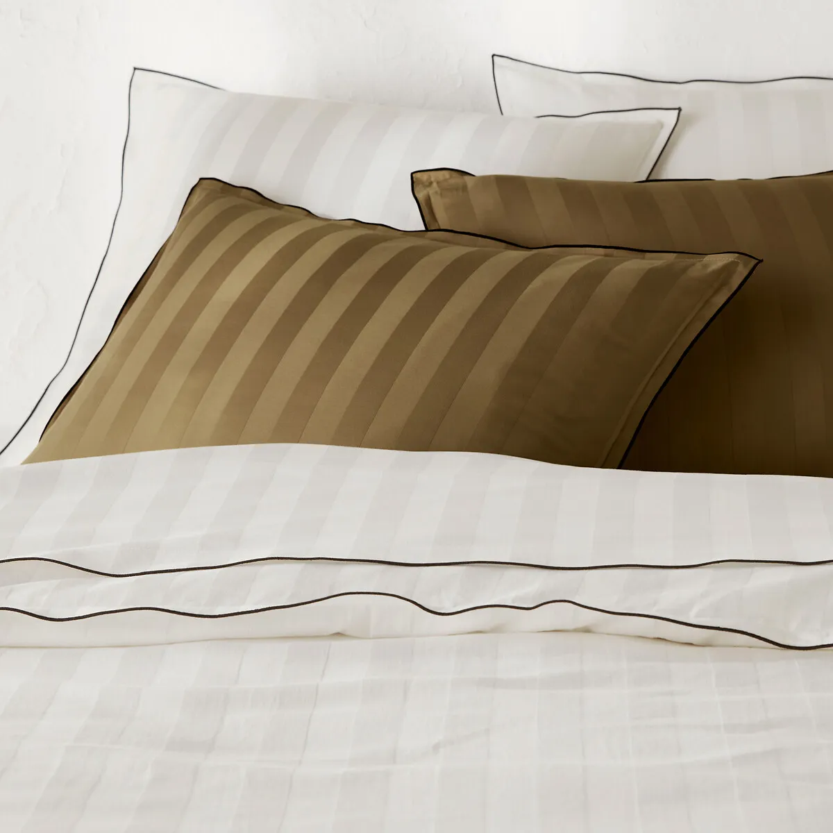Housse De Couette En Satin De Coton Lavé, 118 Fils, Victor Rayé — vue 3