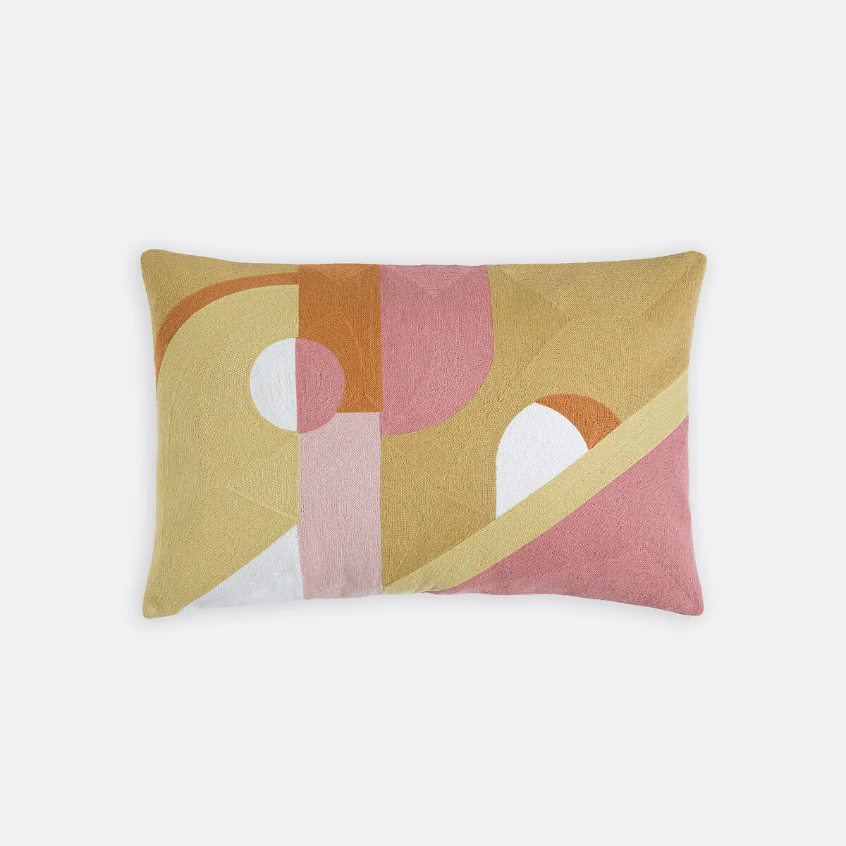 Housse De Coussin Rectangulaire, En Coton Brodé, Motif Géométrique, DYONIS